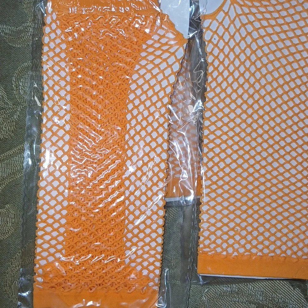 Orange Fishnet Arm Warmers Party favors lot of 12 NWT